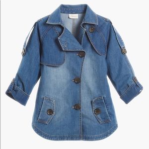 Chico’s Modern Denim Trench Coat, size 0